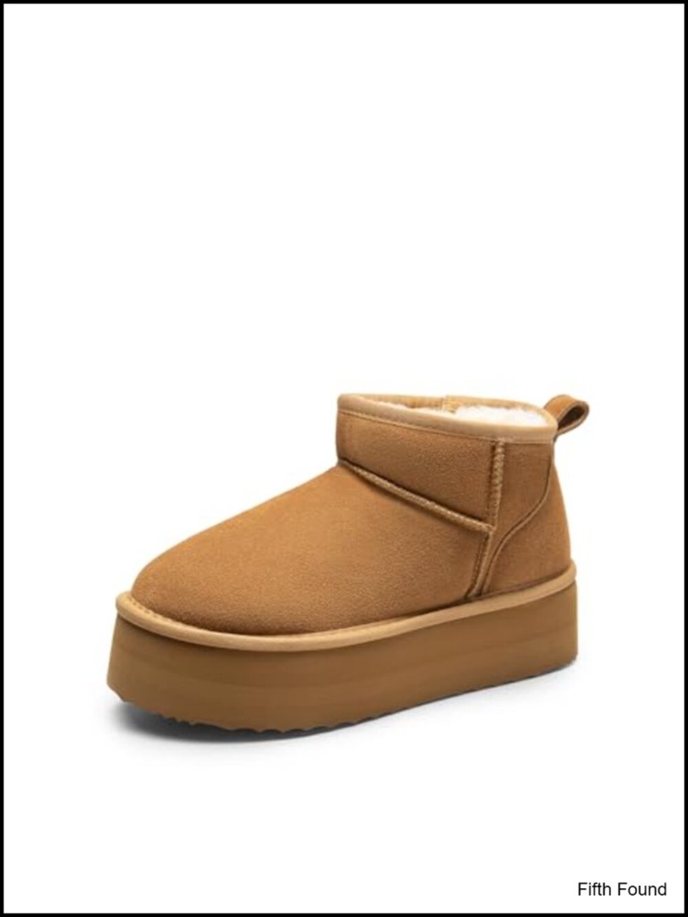 Platform Anti-Slip Mini Boots Suede Faux Fur Lined Chelsea Ankle Booties